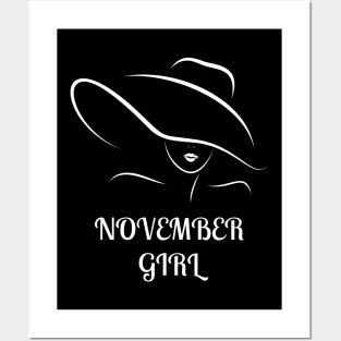 November Birthday Women Quote Girl White Posters and Art